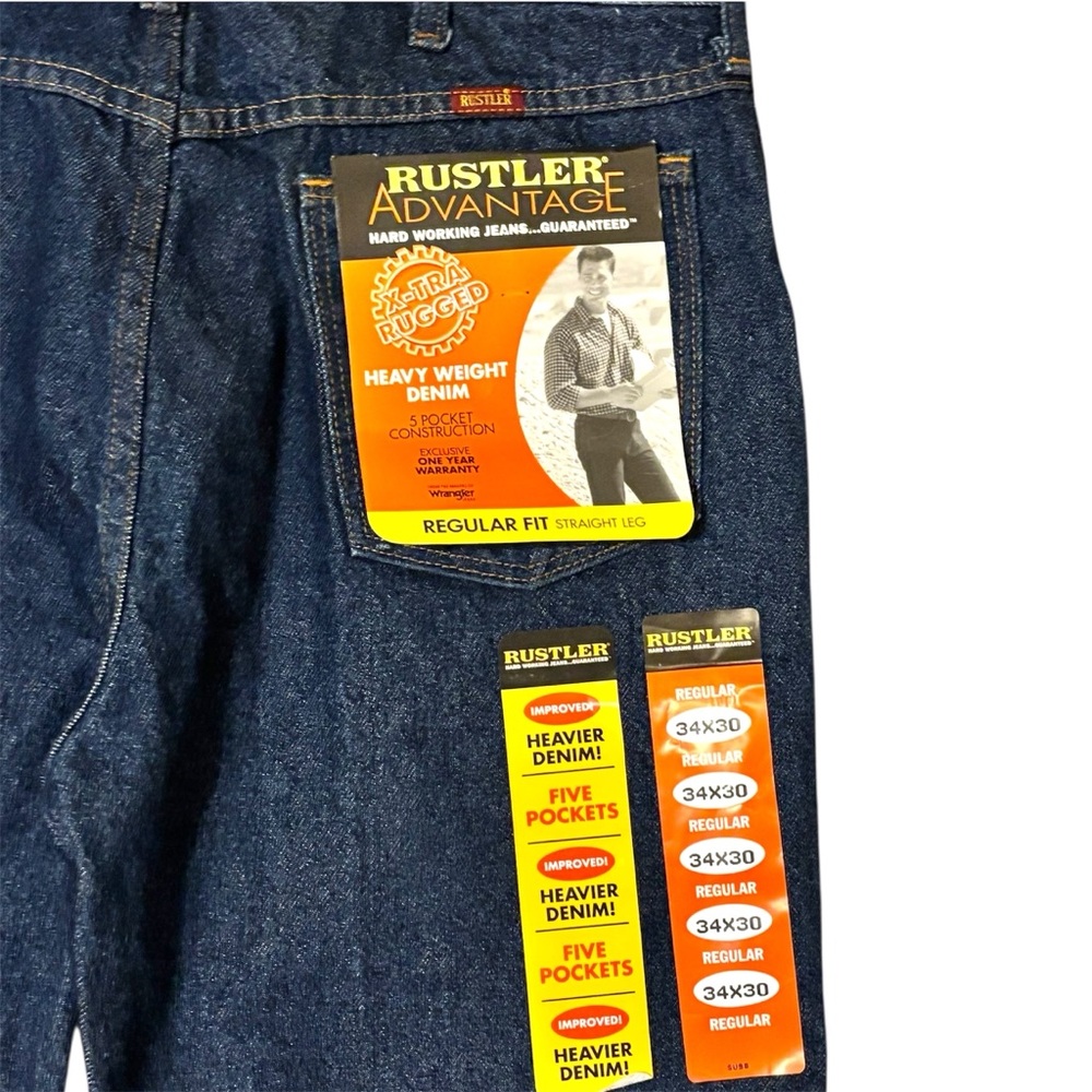 Wrangler Men's Straight Jeans - Deep Blue - Picture 4 of 4